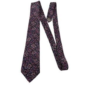 Mens Christian Dior Tie Made USA Woven Italy All Silk Paisley Designer